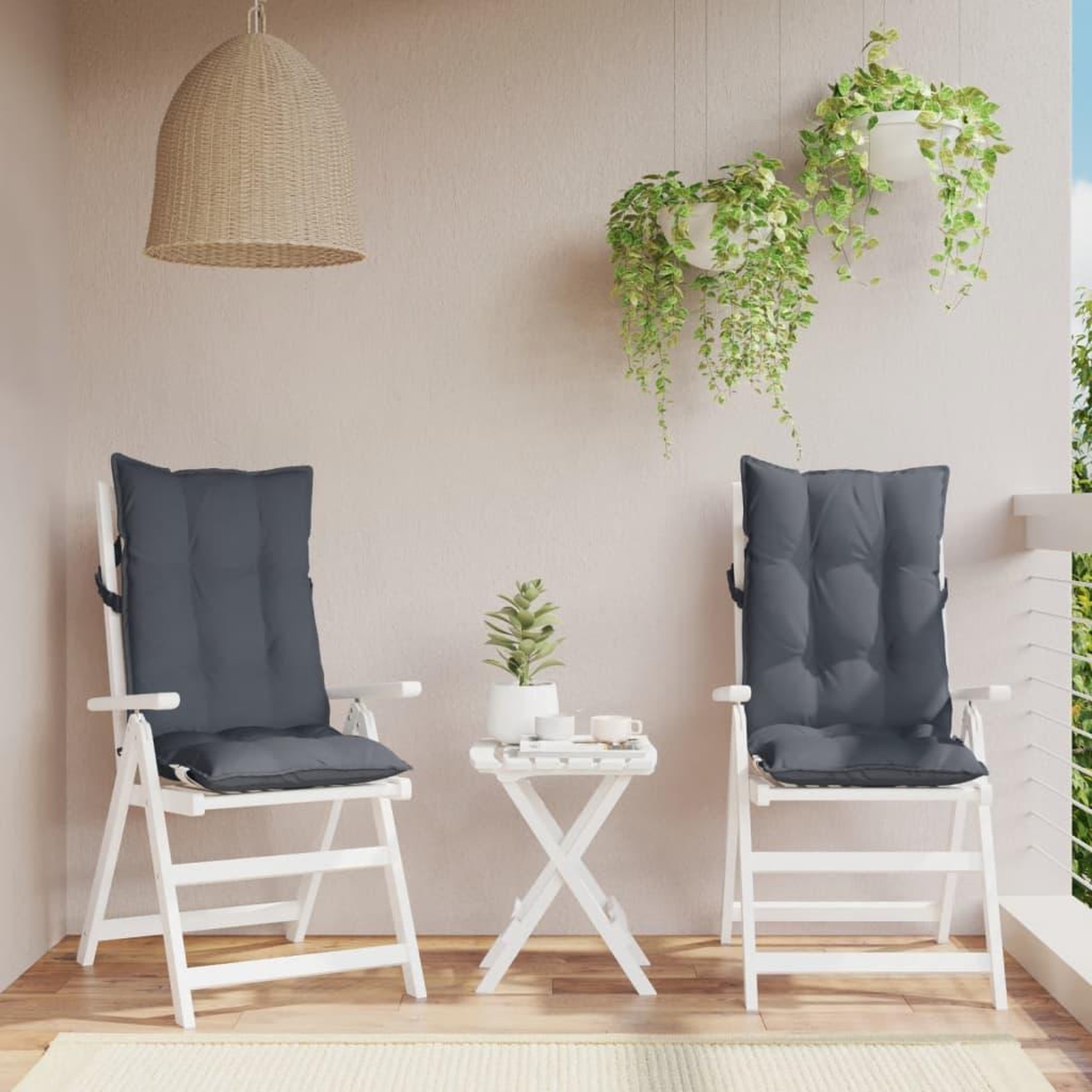 VIDAXL Coussins de chaise a dossier haut lot de 2 anthracite