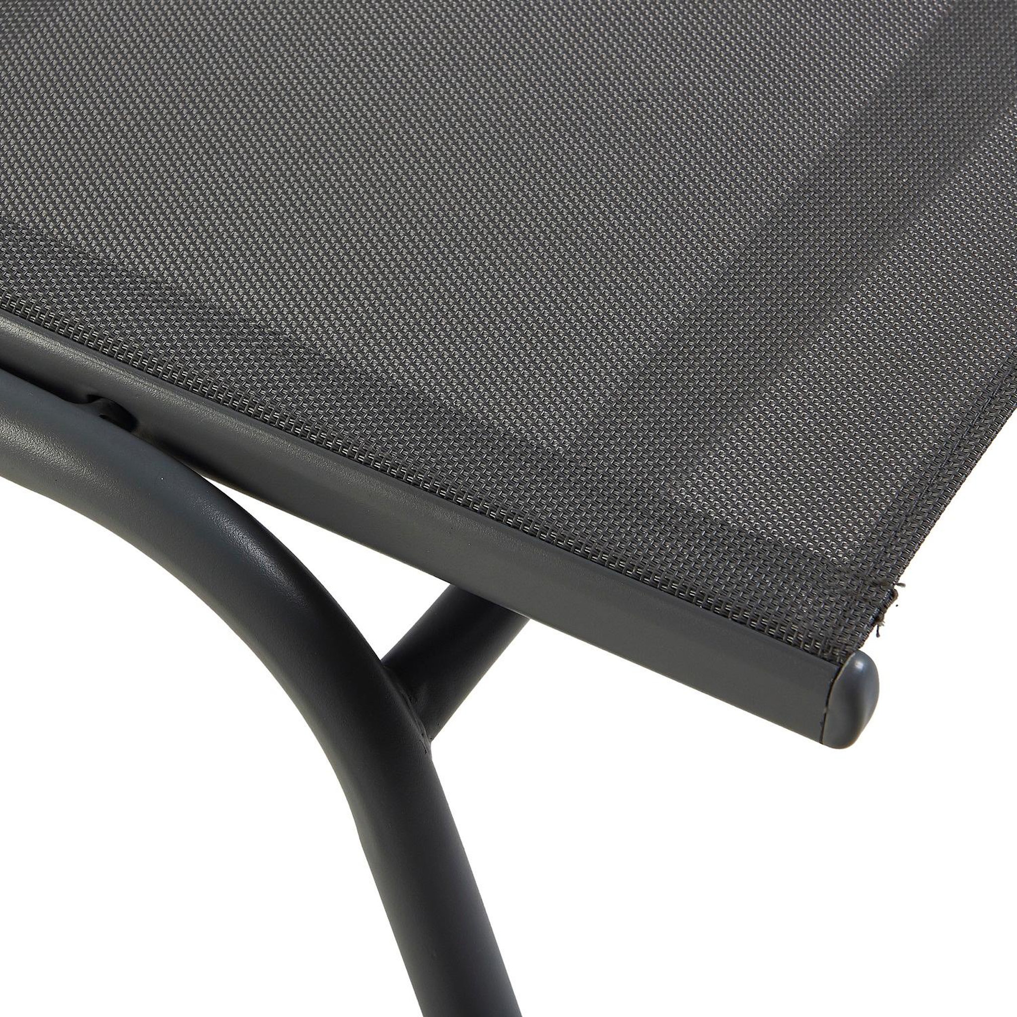 Voir la diapositive 3 : GARDENSTAR Bain de soleil XXL - Textilène et acier - 200x76x40cm - Gris 