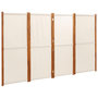 Voir la diapositive 2 : VIDAXL Cloison de separation 4 panneaux Blanc creme 280x180 cm