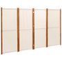 Voir la diapositive 2 : VIDAXL Cloison de separation 4 panneaux Blanc creme 280x180 cm