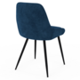 Voir la diapositive 5 : ID MARKET Lot de 4 chaises THALYA en velours bleu avec accoudoirs
