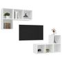 Voir la diapositive 3 : VIDAXL Meubles TV muraux 4 pcs Blanc Bois d'ingenierie