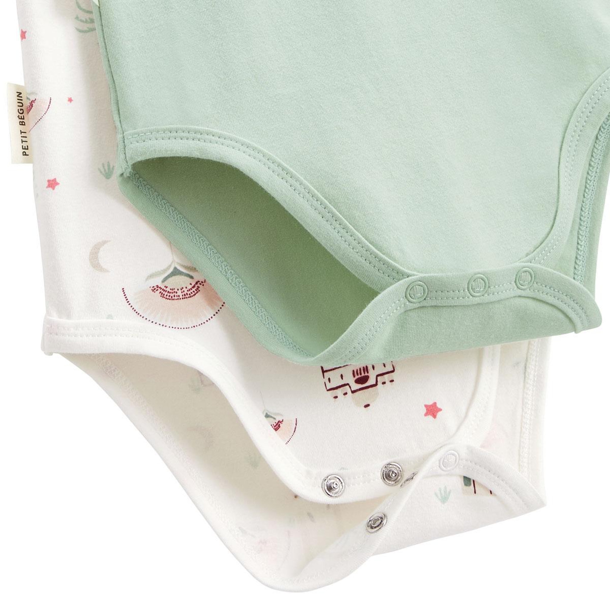Voir la diapositive 2 : PETIT BEGUIN Lot de 2 bodies bébé manches courtes arya
