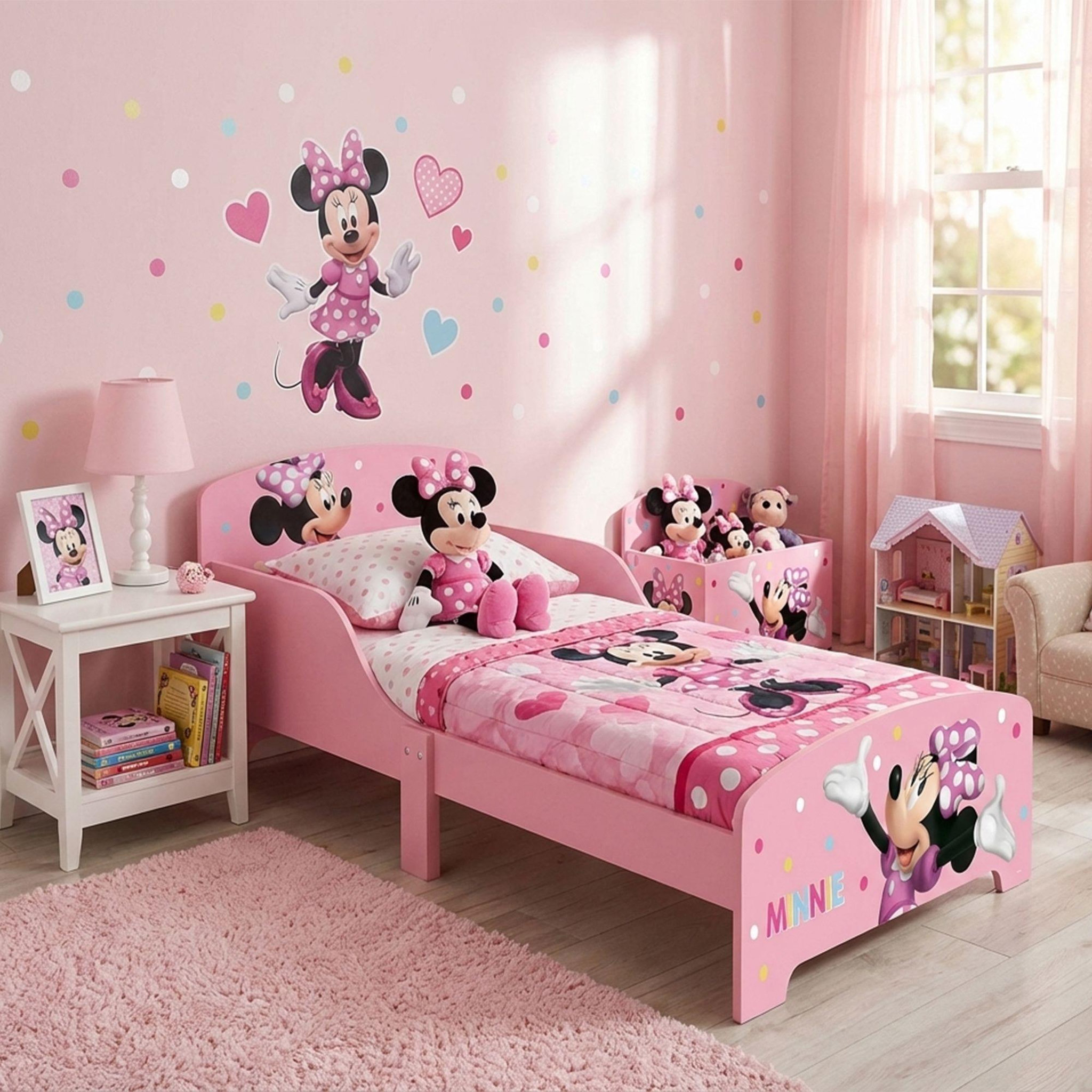 Voir la diapositive 2 : MINNIE Lit enfant minnie 70x140 cm - mdf rose