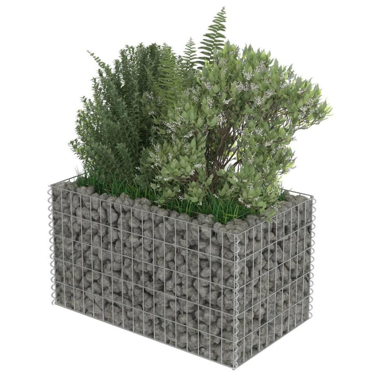 VIDAXL Lit sureleve a gabion Acier galvanise 90x50x50 cm