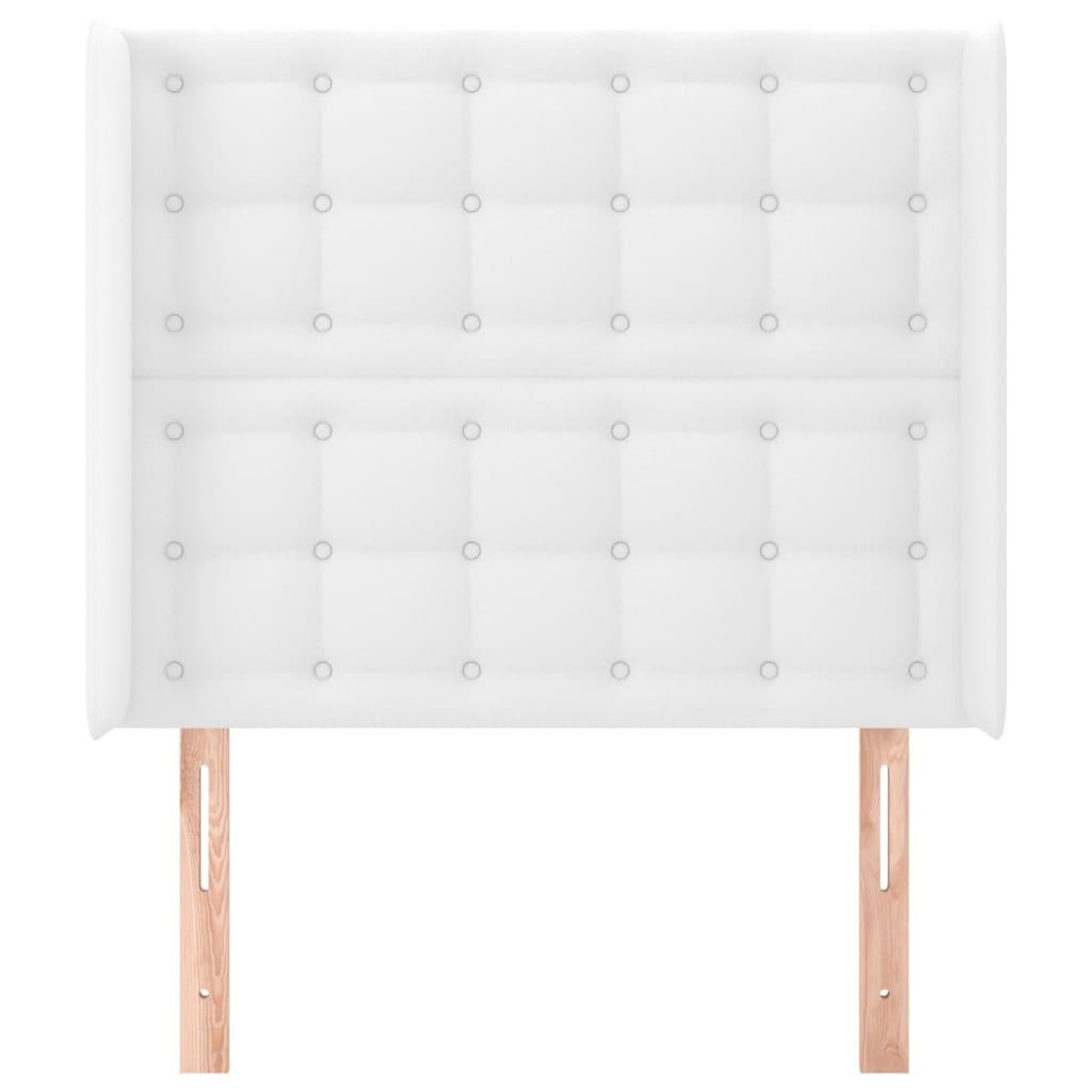 Voir la diapositive 3 : VIDAXL Tete de lit avec oreilles Blanc 103x16x118/128 cm Similicuir