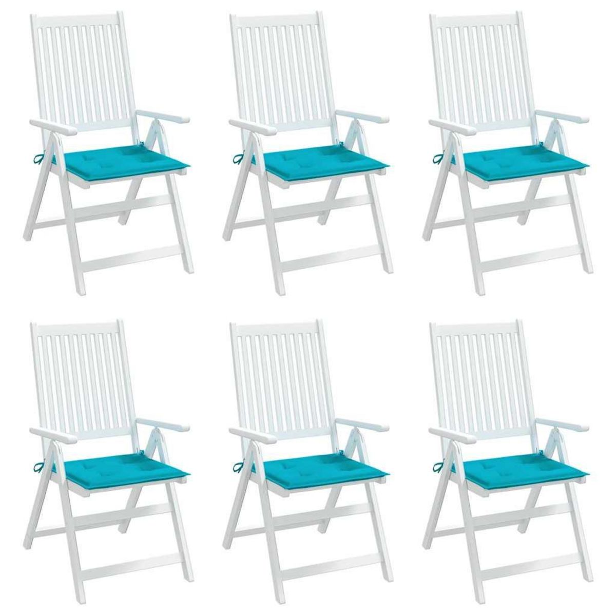 VIDAXL Coussins de chaise de jardin lot de 6 turquoise 40x40x3cm tissu