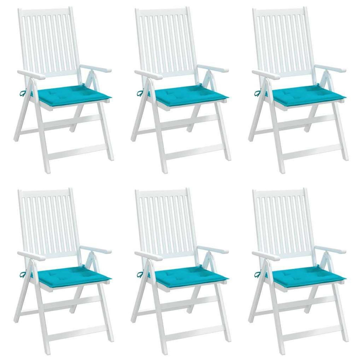 VIDAXL Coussins de chaise de jardin lot de 6 turquoise 40x40x3cm tissu