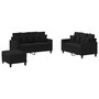 Voir la diapositive 2 : VIDAXL Ensemble de canapes 3 pcs avec coussins Noir Tissu