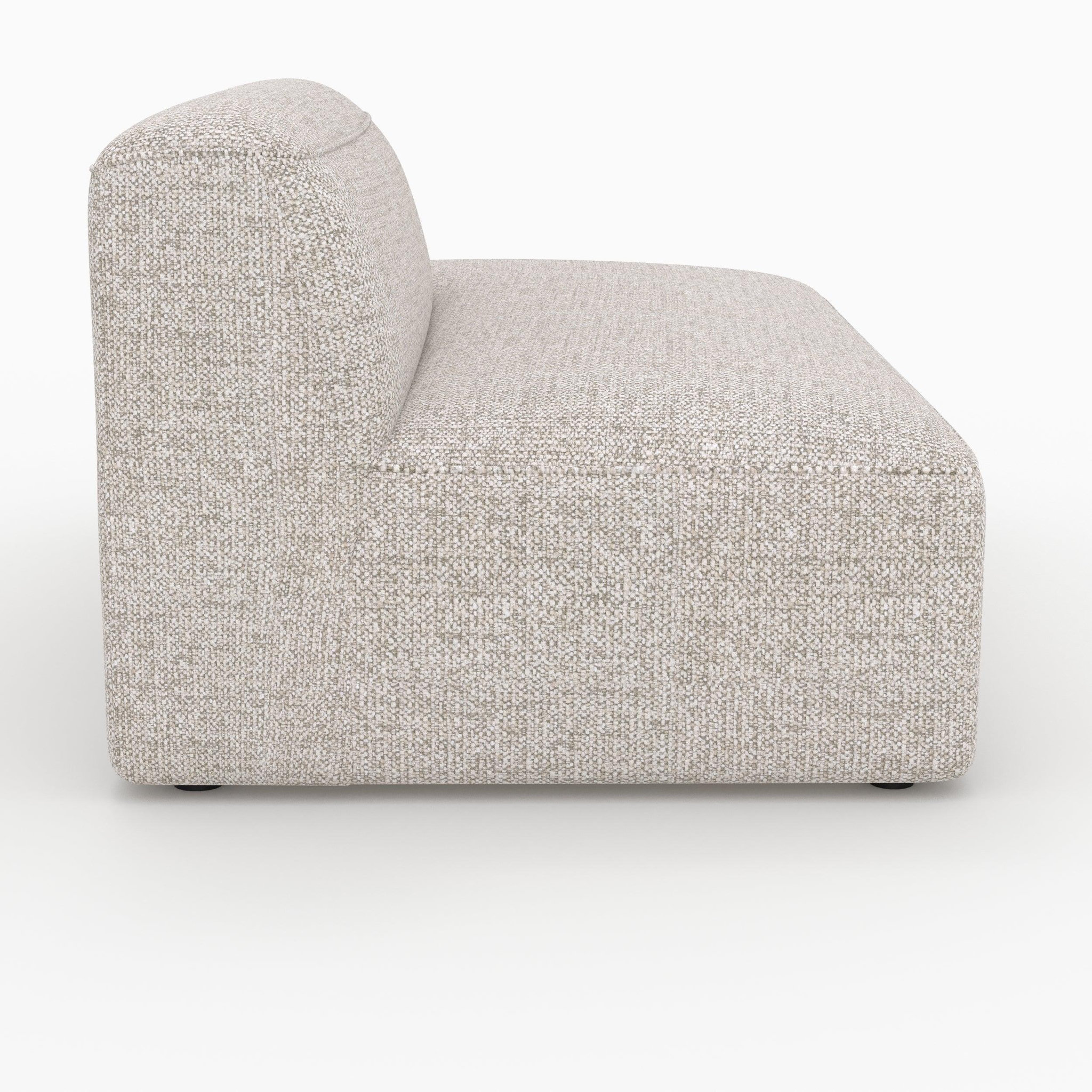 Voir la diapositive 3 : MAISON PAVANE Méridienne dossier à gauche pour canapé modulable en tissu beige-hestia
