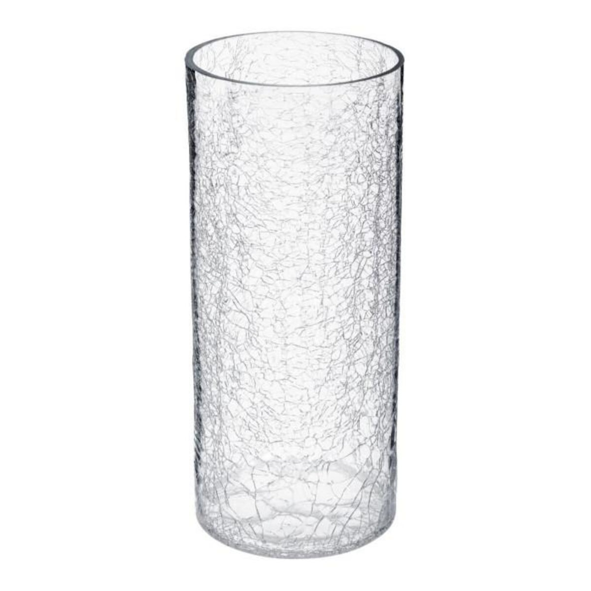 ATMOSPHERA Vase en Verre Cylindrique  Craq  30cm Transparent