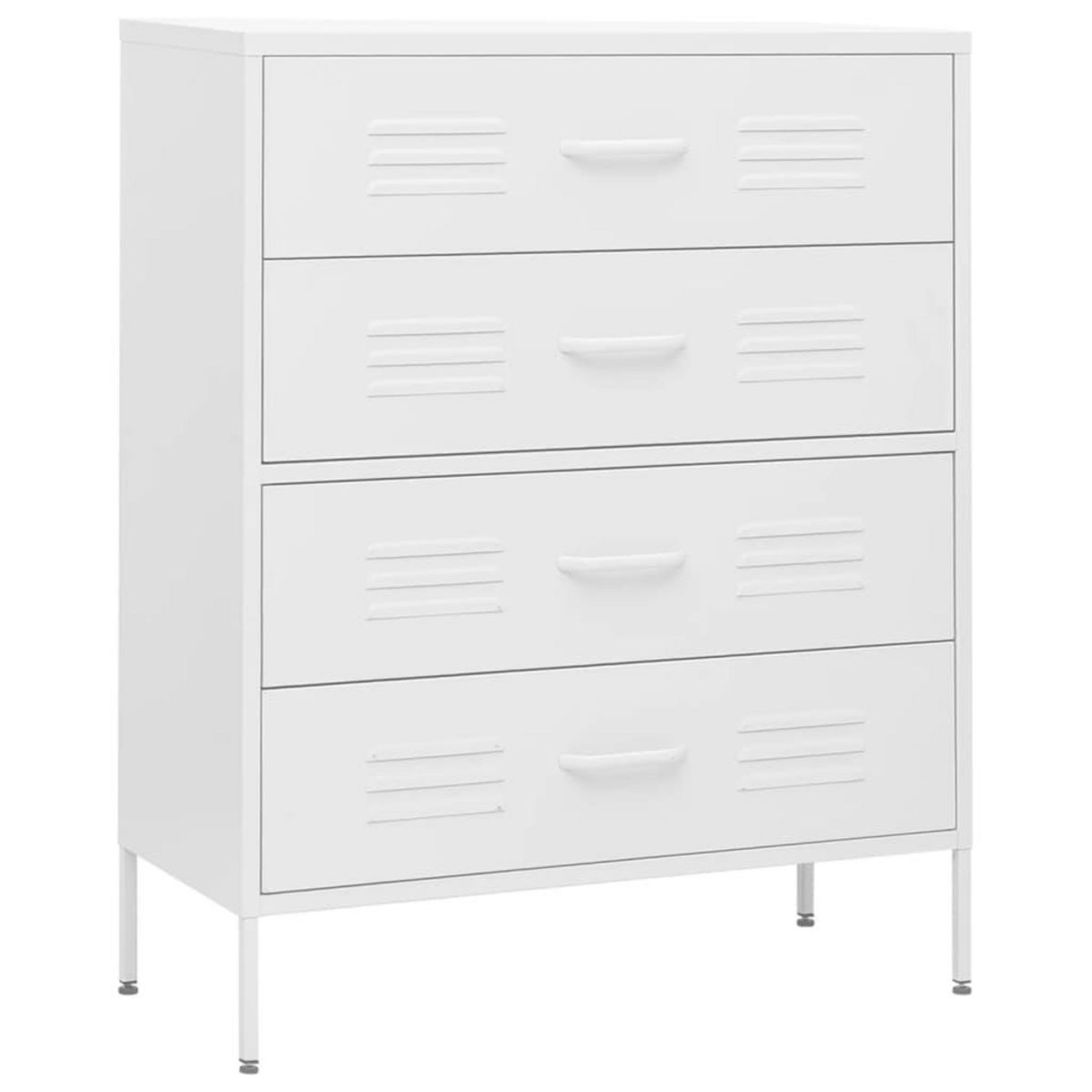 VIDAXL Commode Blanc 80x35x101,5 cm Acier