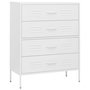 Voir la diapositive 2 : VIDAXL Commode Blanc 80x35x101,5 cm Acier