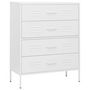Voir la diapositive 2 : VIDAXL Commode Blanc 80x35x101,5 cm Acier