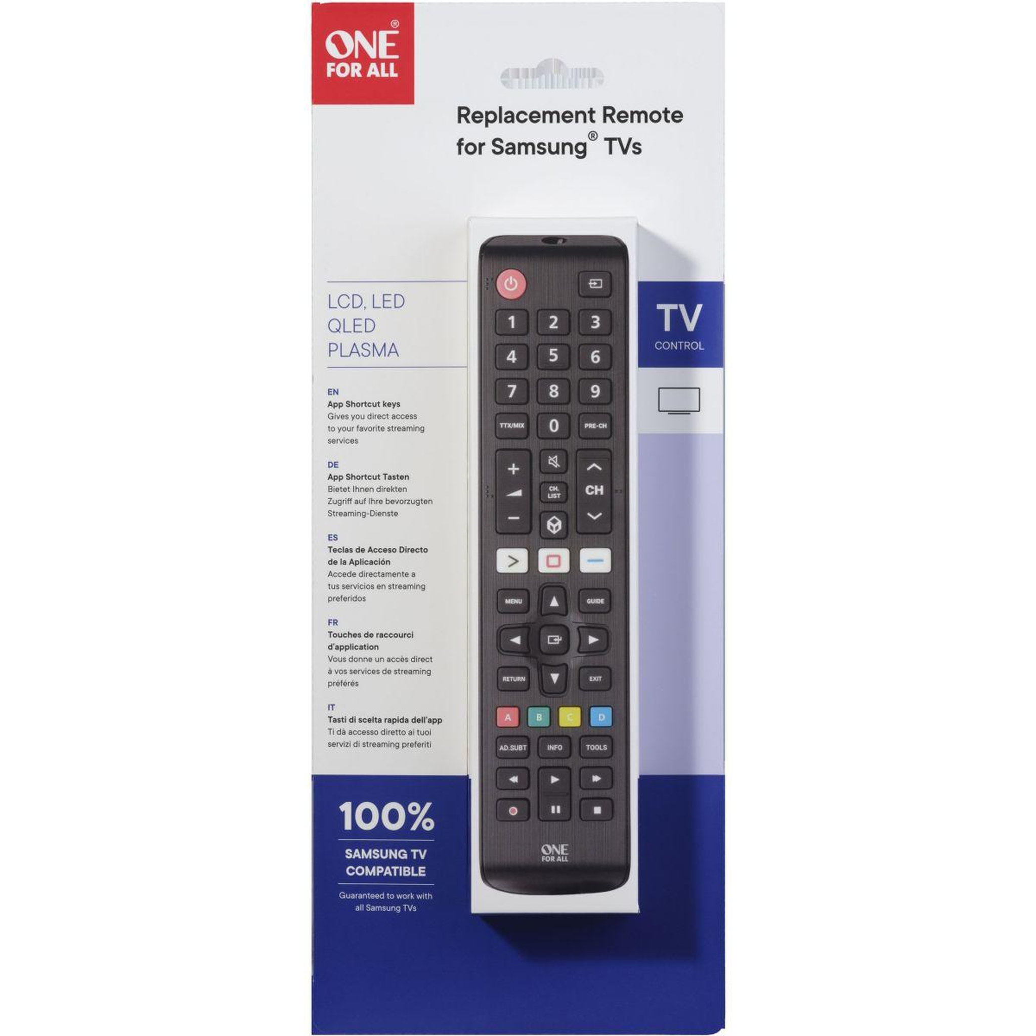 Voir la diapositive 3 : One For All Télécommande pour tv samsung