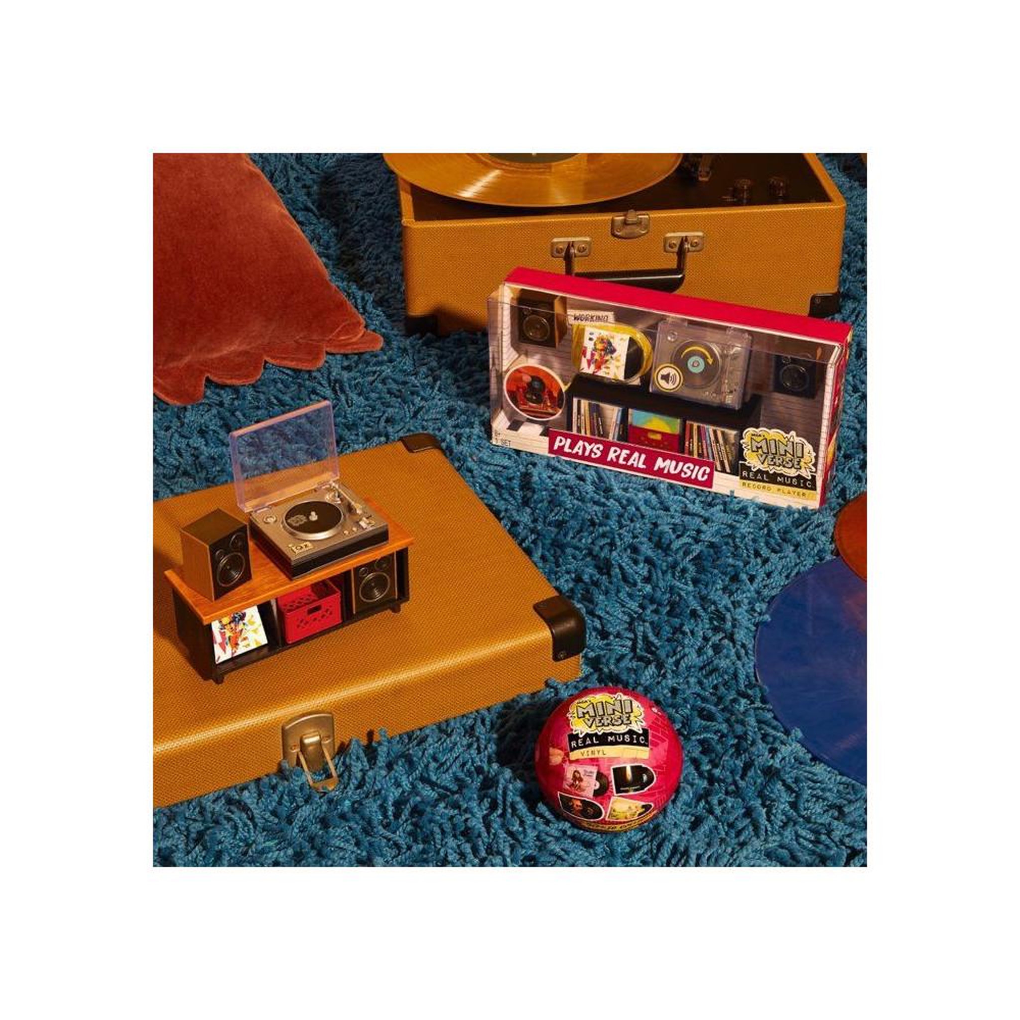 Voir la diapositive 4 : Coffret mini vinyles Real Music avec porte-clés et 4 disques, multicolore