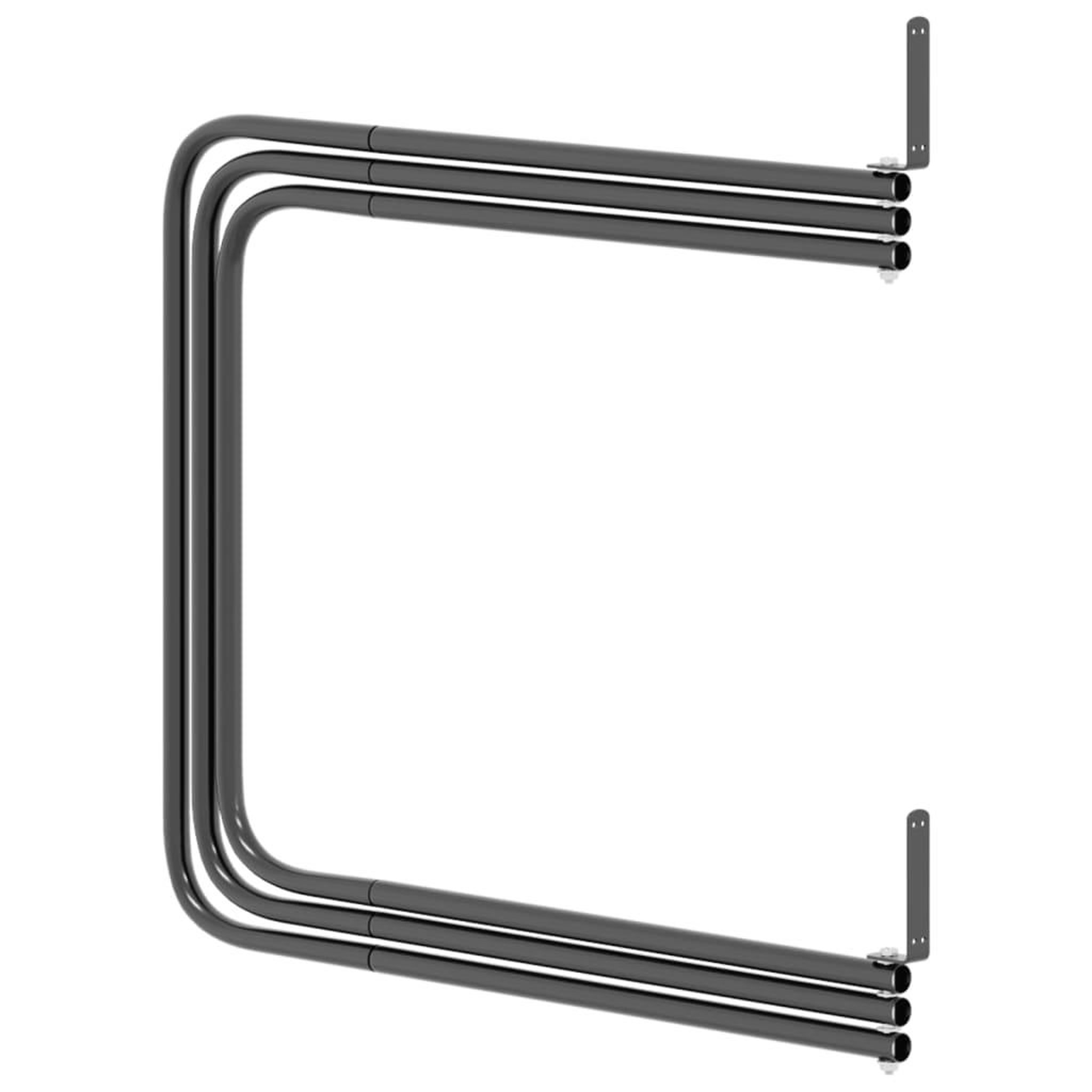 Voir la diapositive 5 : VIDAXL Support de tapis de selle 3 bras noir fer