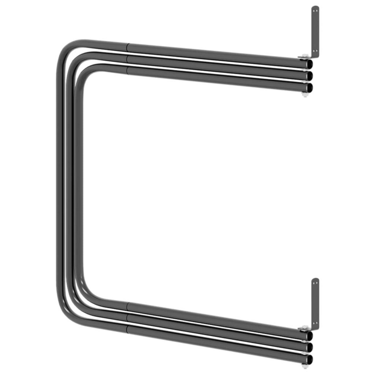 VIDAXL Support de tapis de selle 3 bras noir fer