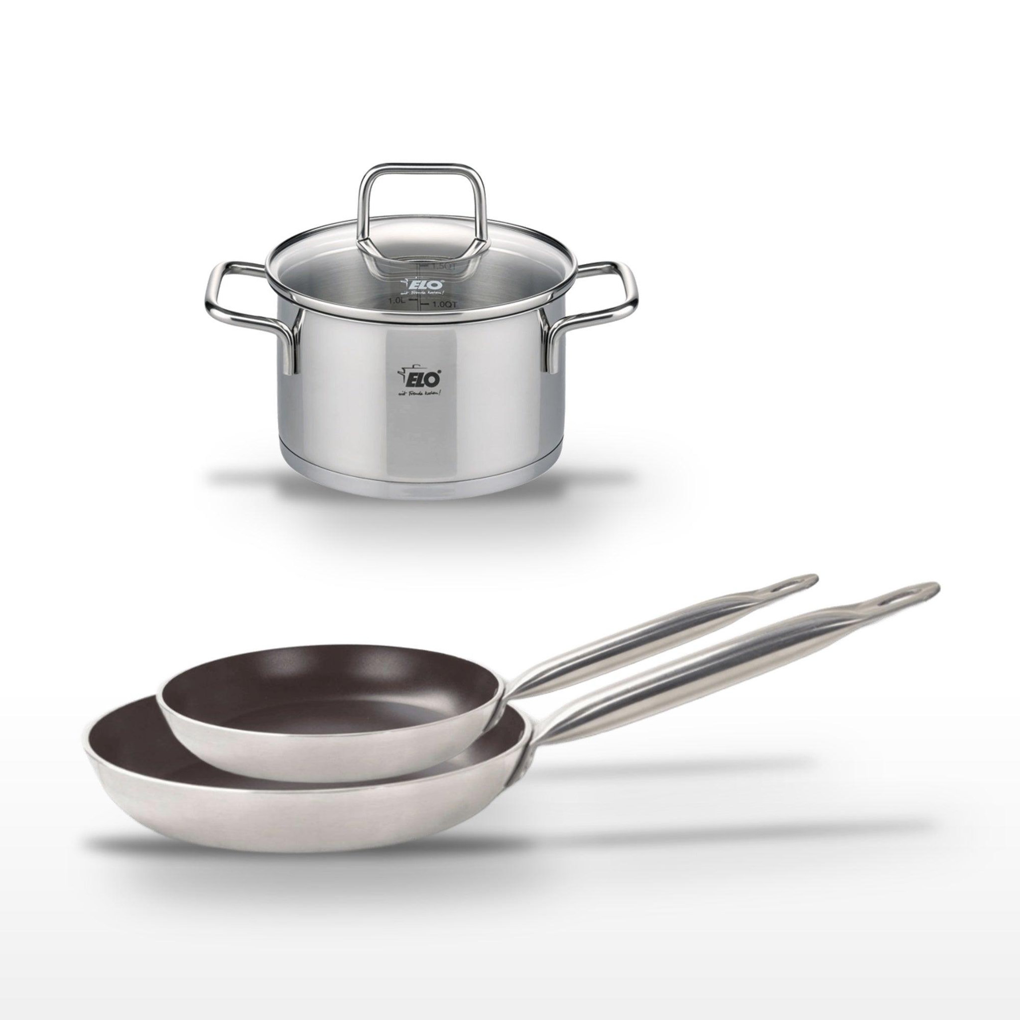 ELO Lot poêles 24/28 cm elo bistro line et faitout 16 cm