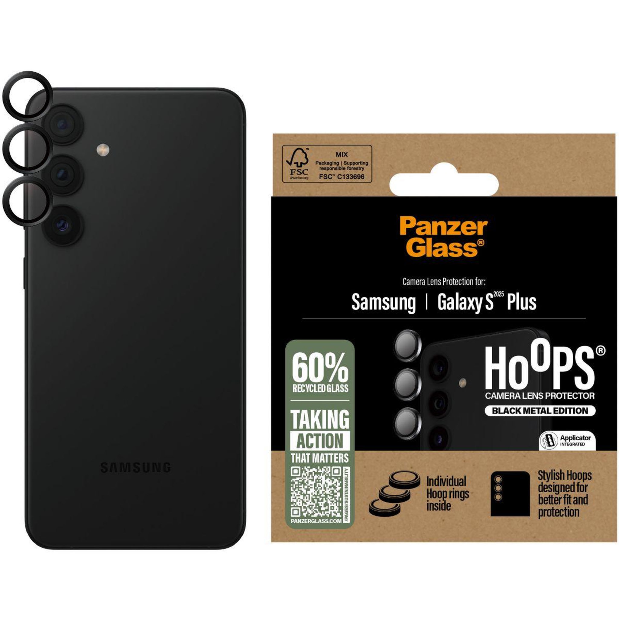 Voir la diapositive 2 : PANZERGLASS Protège écran Samsung Galaxy S25+ Protège Objectif