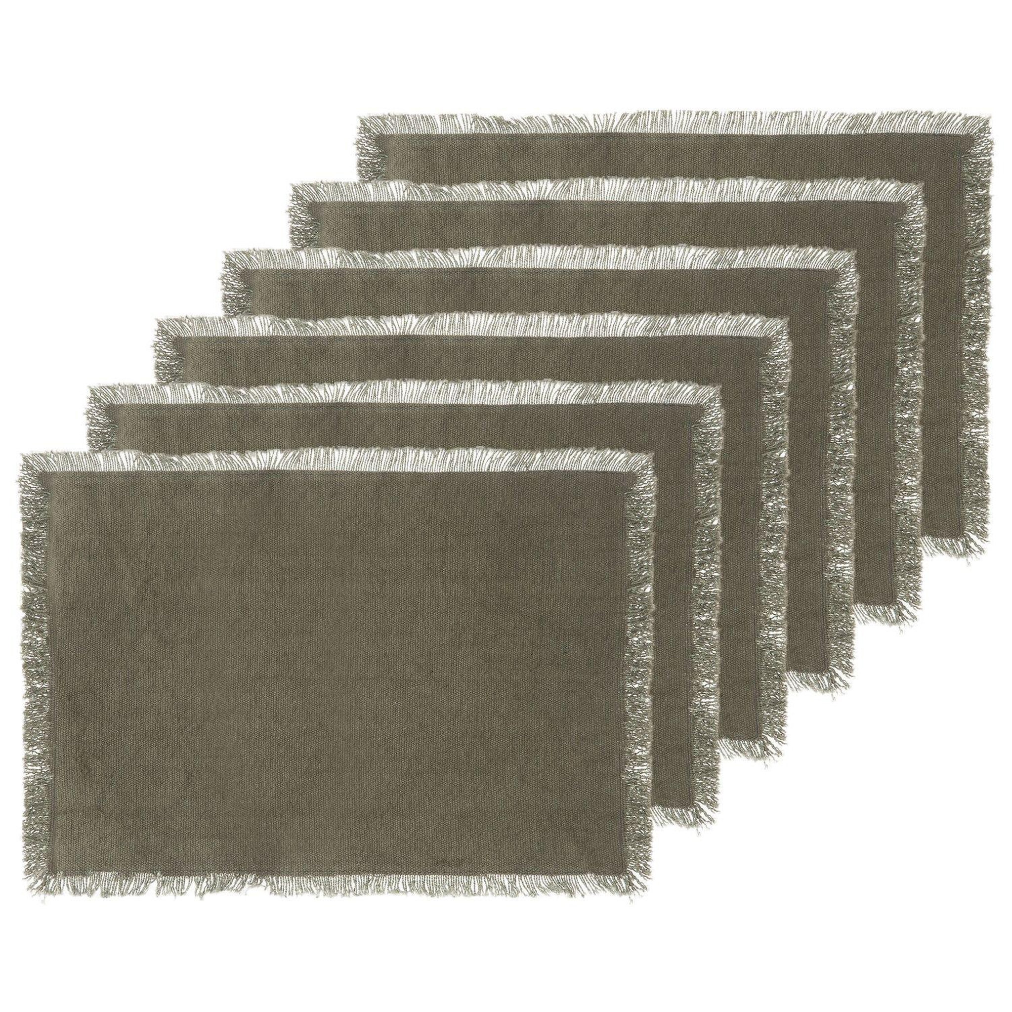 Voir la diapositive 1 : TOILINUX Lot de 6 Sets de table Maha en coton
