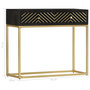 Voir la diapositive 6 : VIDAXL Table console Noir et dore 90x30x75 cm Bois de manguier massif