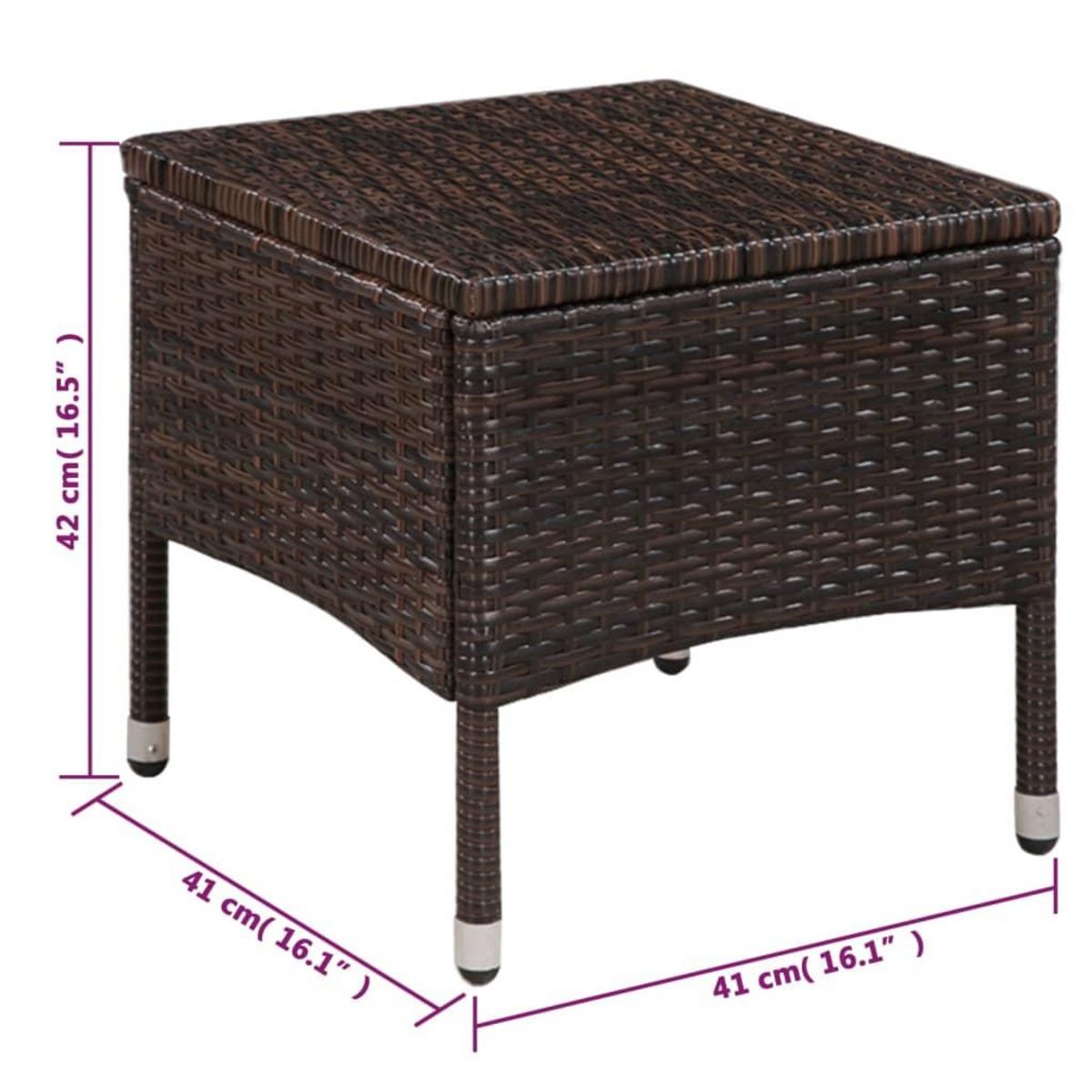 VIDAXL Chaise et tabouret d'exterieur et coussins Resine tressee Brun