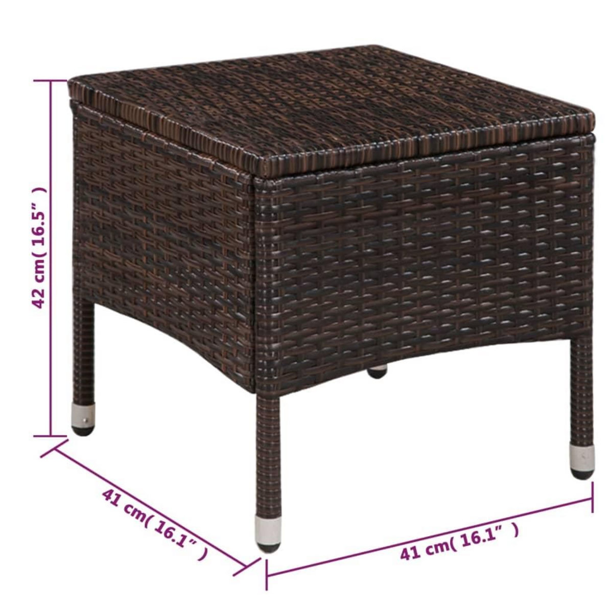 VIDAXL Chaise et tabouret d'exterieur et coussins Resine tressee Brun