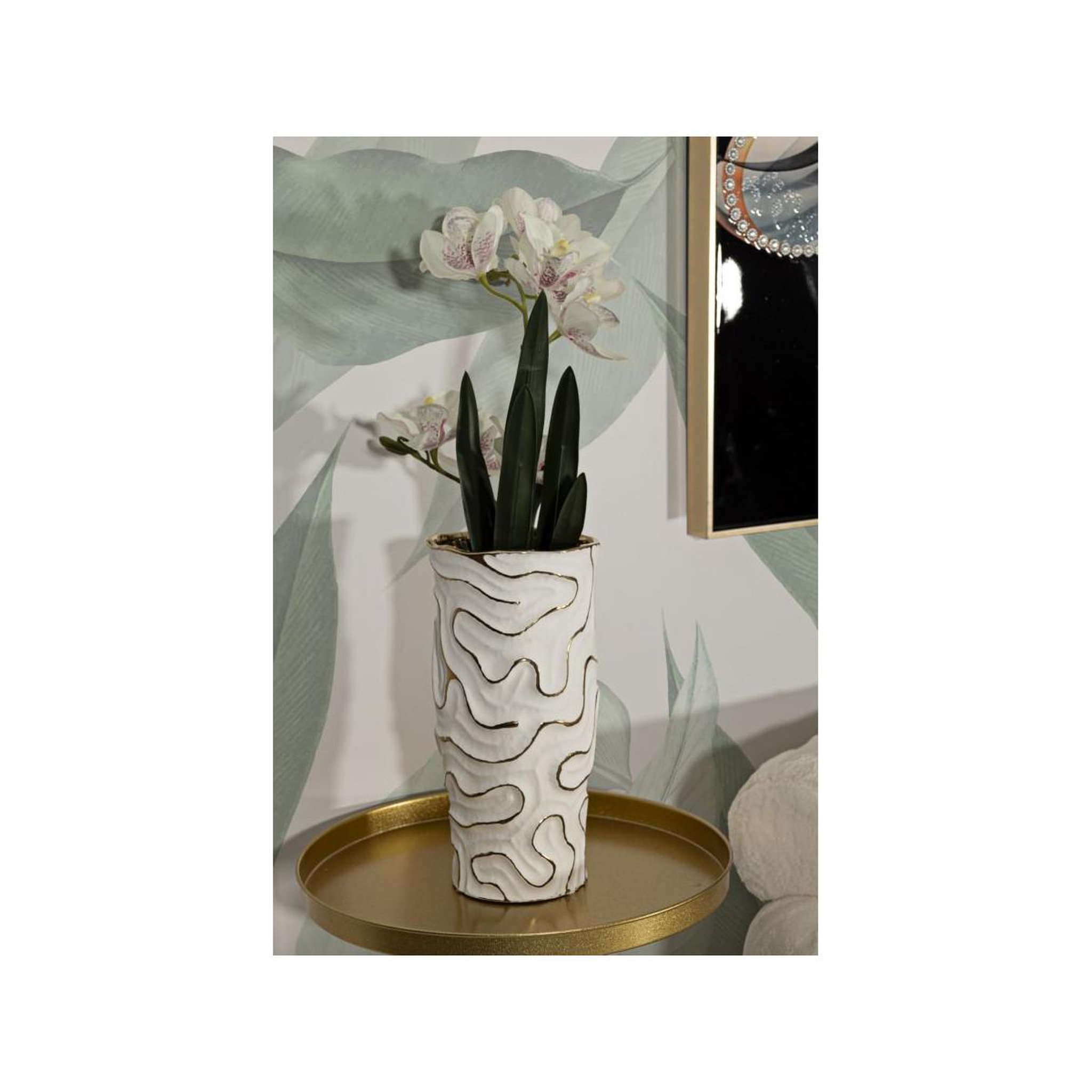 Voir la diapositive 5 : Paris Prix Vase design en céramique  adore  32cm blanc
