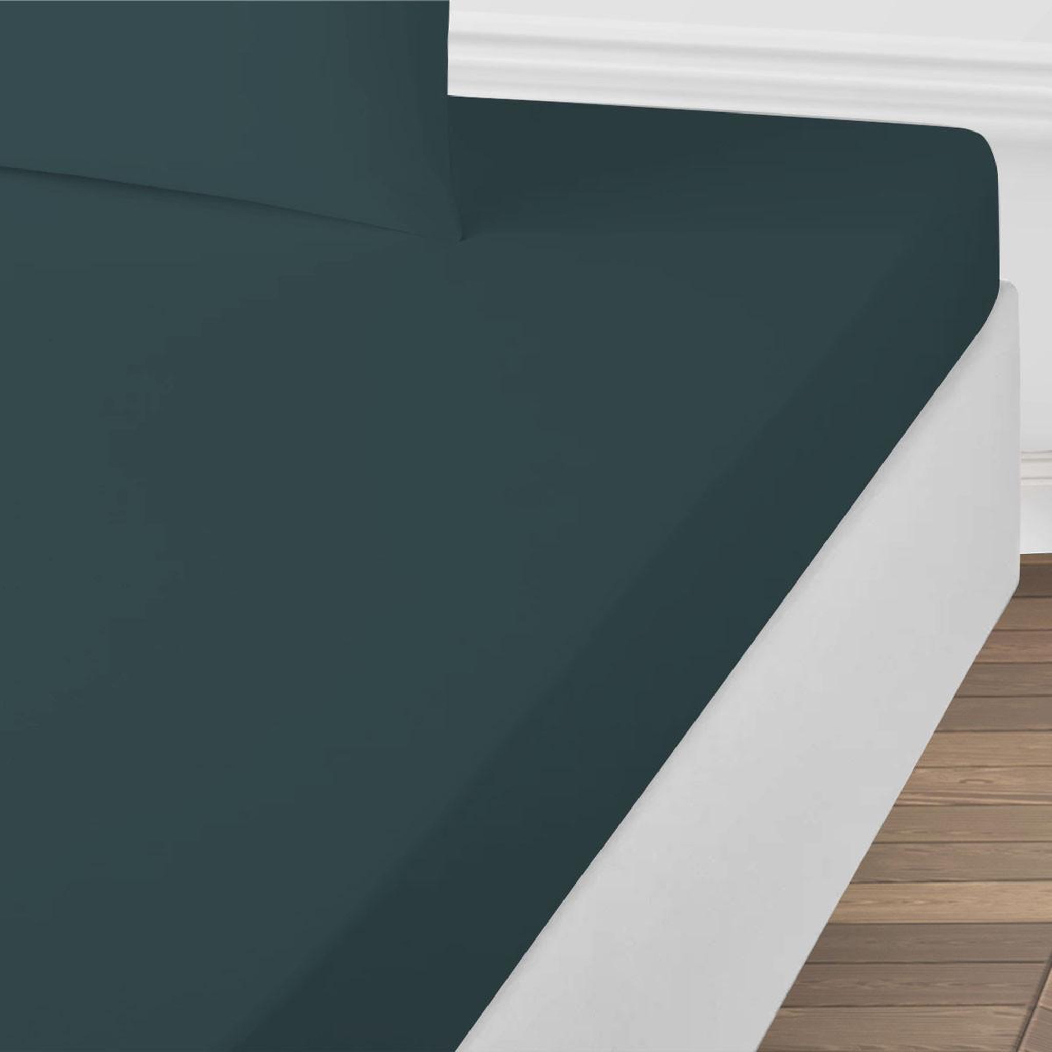 Voir la diapositive 4 : FUTURE HOME Drap housse uni en coton 57 fils