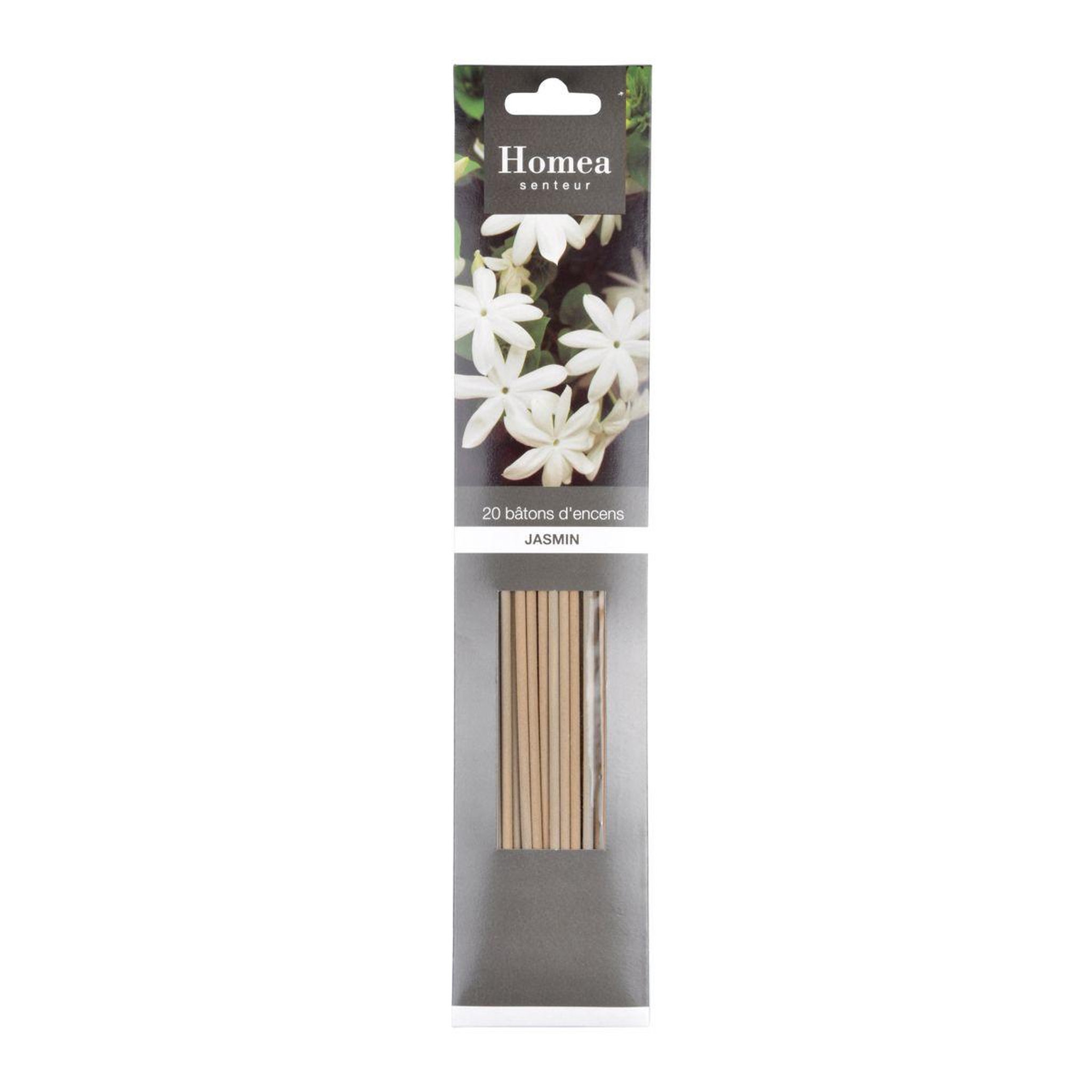 Voir la diapositive 2 : HOMEA Lot de 20 bâtons d'encens  essentiel  25cm jasmin
