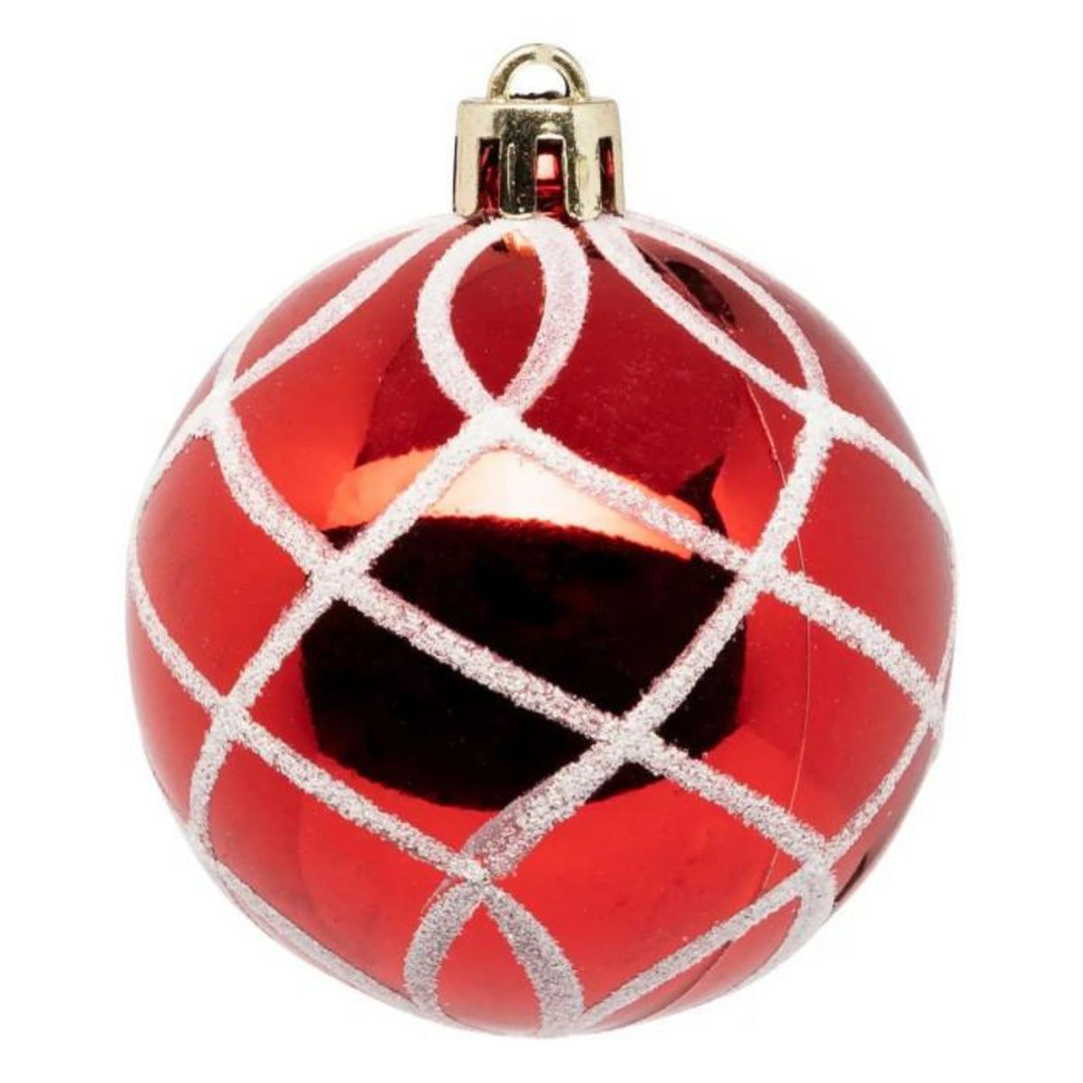 ATMOSPHERA Lot de 25 Boules de Noël  Maison des Couleurs  6cm Rouge & Blanc