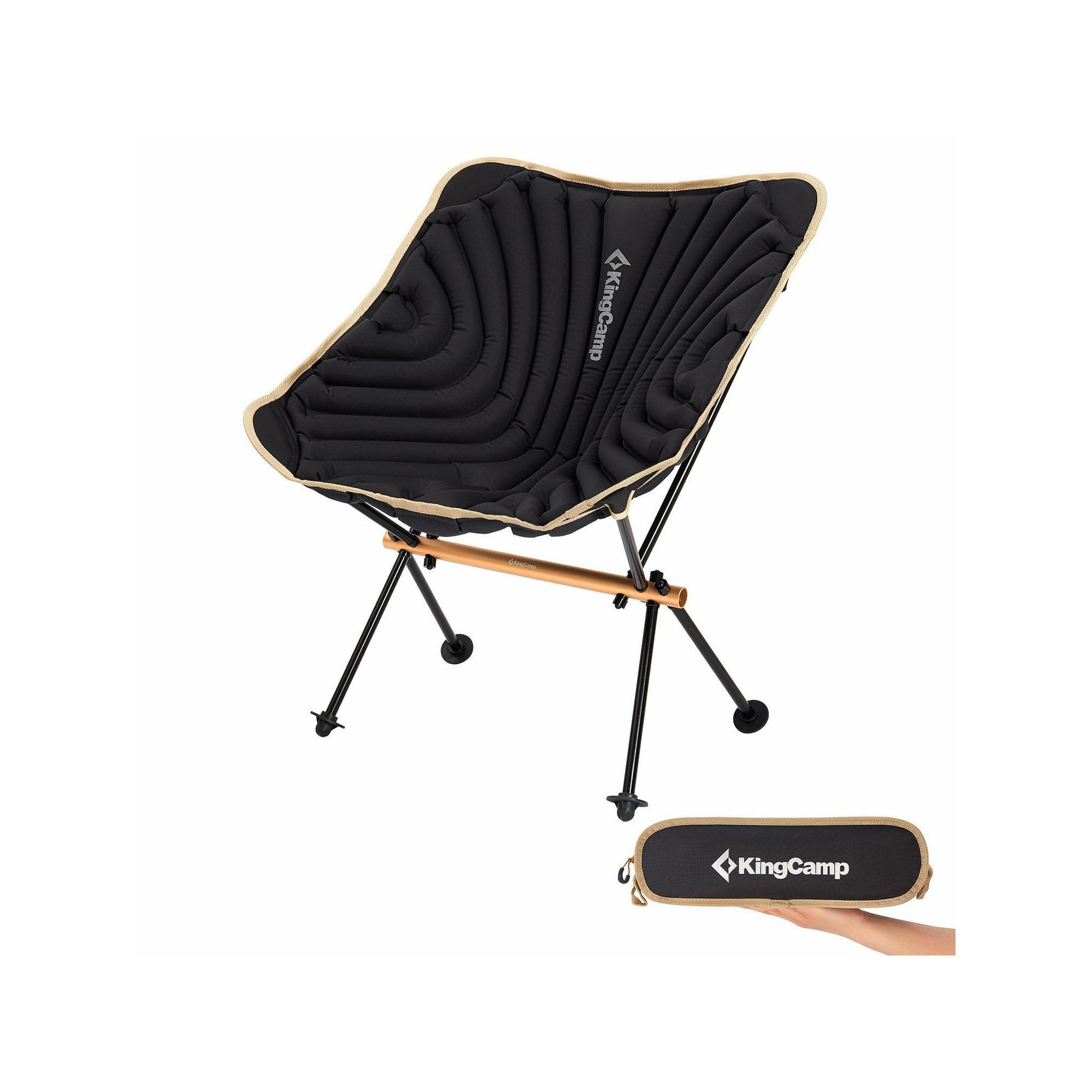 KINGCAMP Chaise de camping gonflable - kingcamp - noir - sac de transport inclus