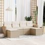 Voir la diapositive 1 : VIDAXL Salon de jardin avec coussins 6 pcs beige resine tressee