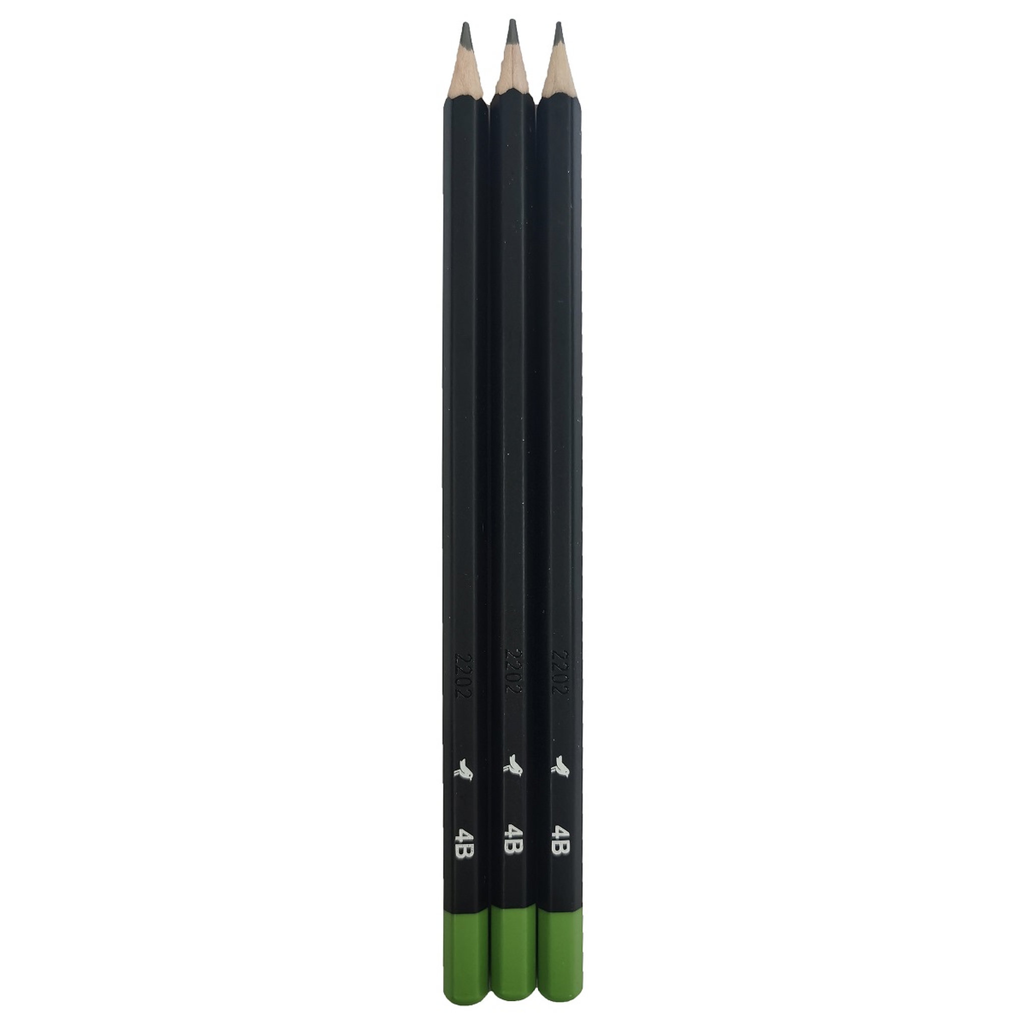 Voir la diapositive 2 : AUCHAN  Lot de 3 crayons graphite 4B
