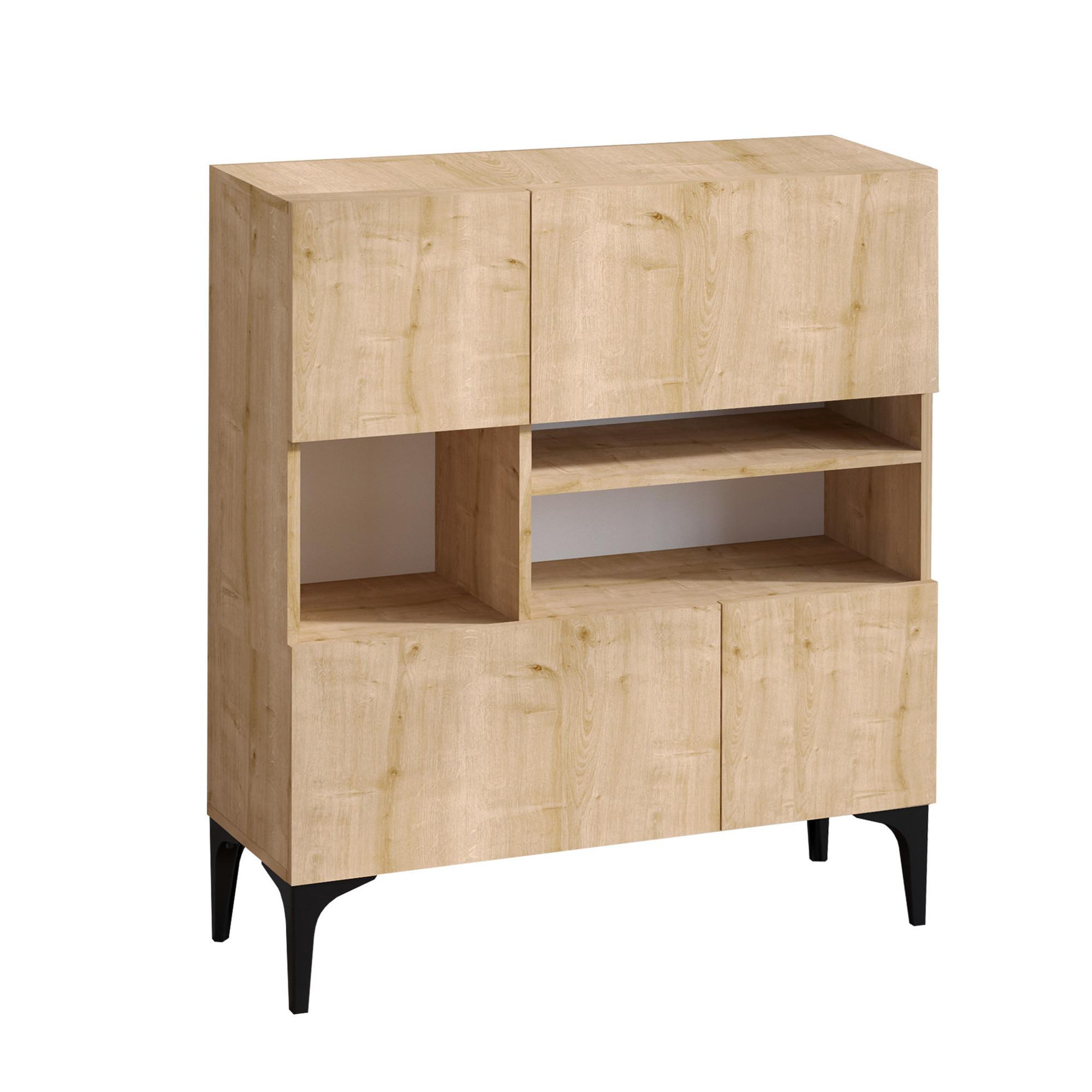 Habitat et Jardin Buffet en bois  krista  - 100 x 35 x 125 cm - chêne saphir