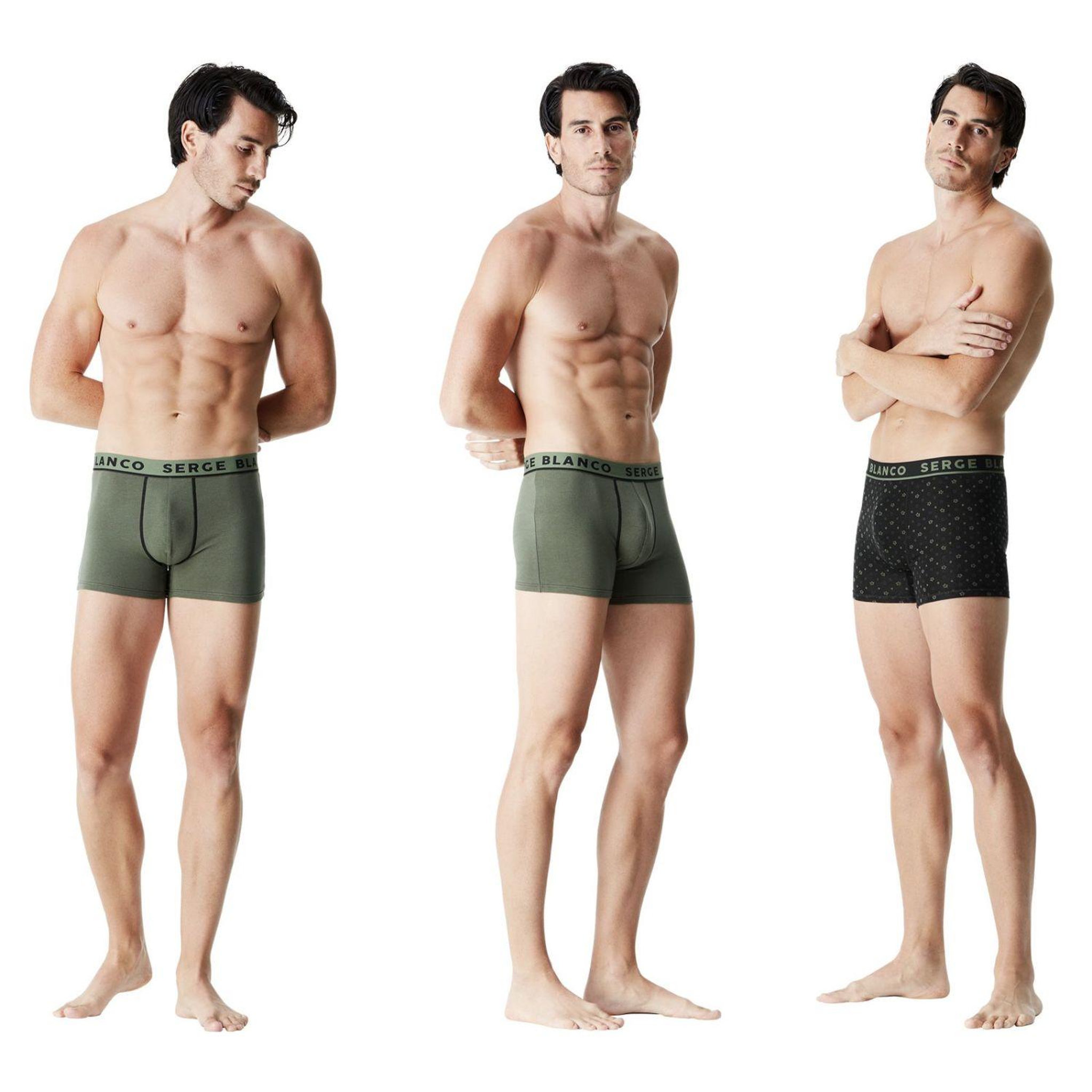 Voir la diapositive 3 : SERGE BLANCO Lot de 8 boxers homme Casual Serge Blanco