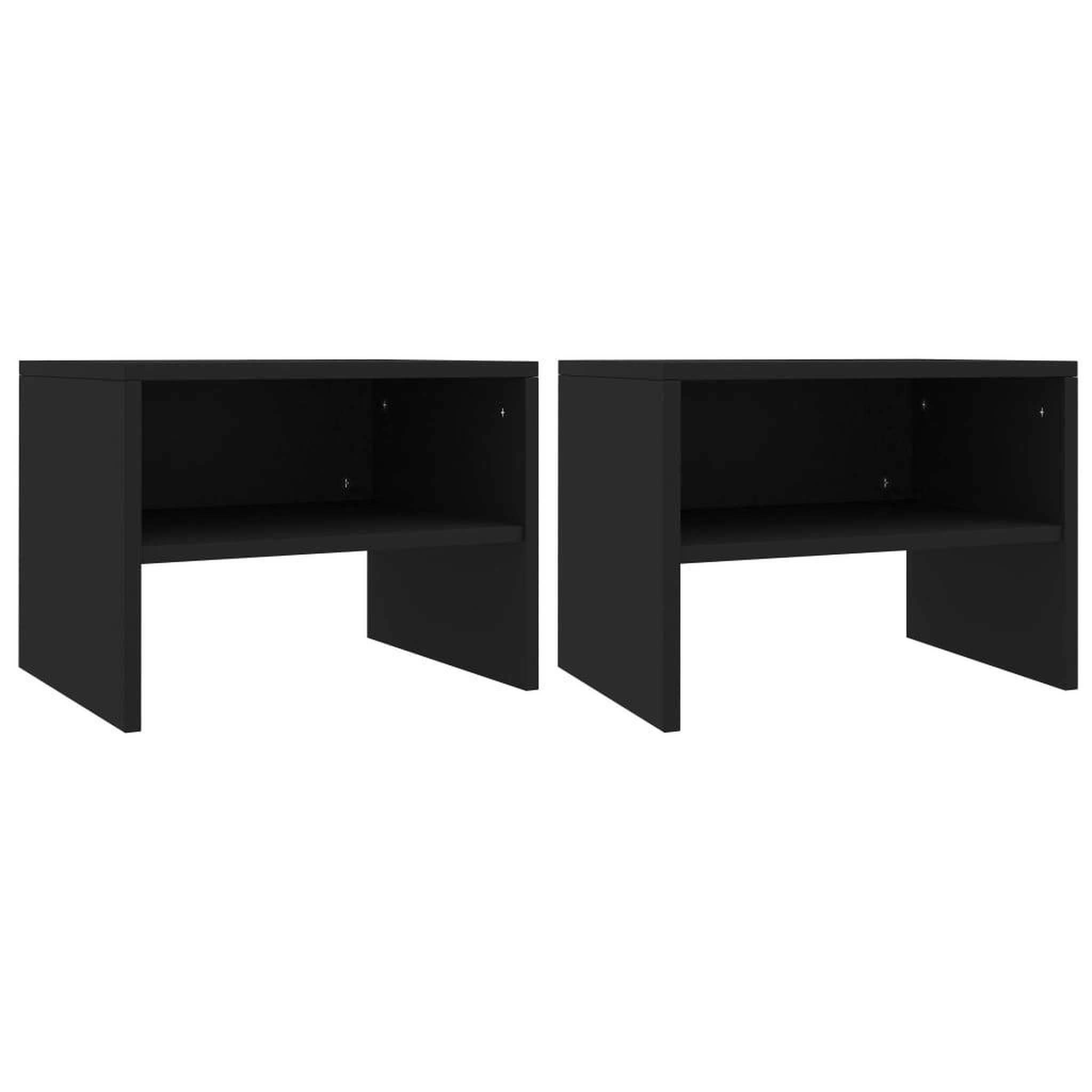 Voir la diapositive 1 : VIDAXL Tables de chevet 2 pcs Noir 40x30x30 cm Bois d'ingenierie