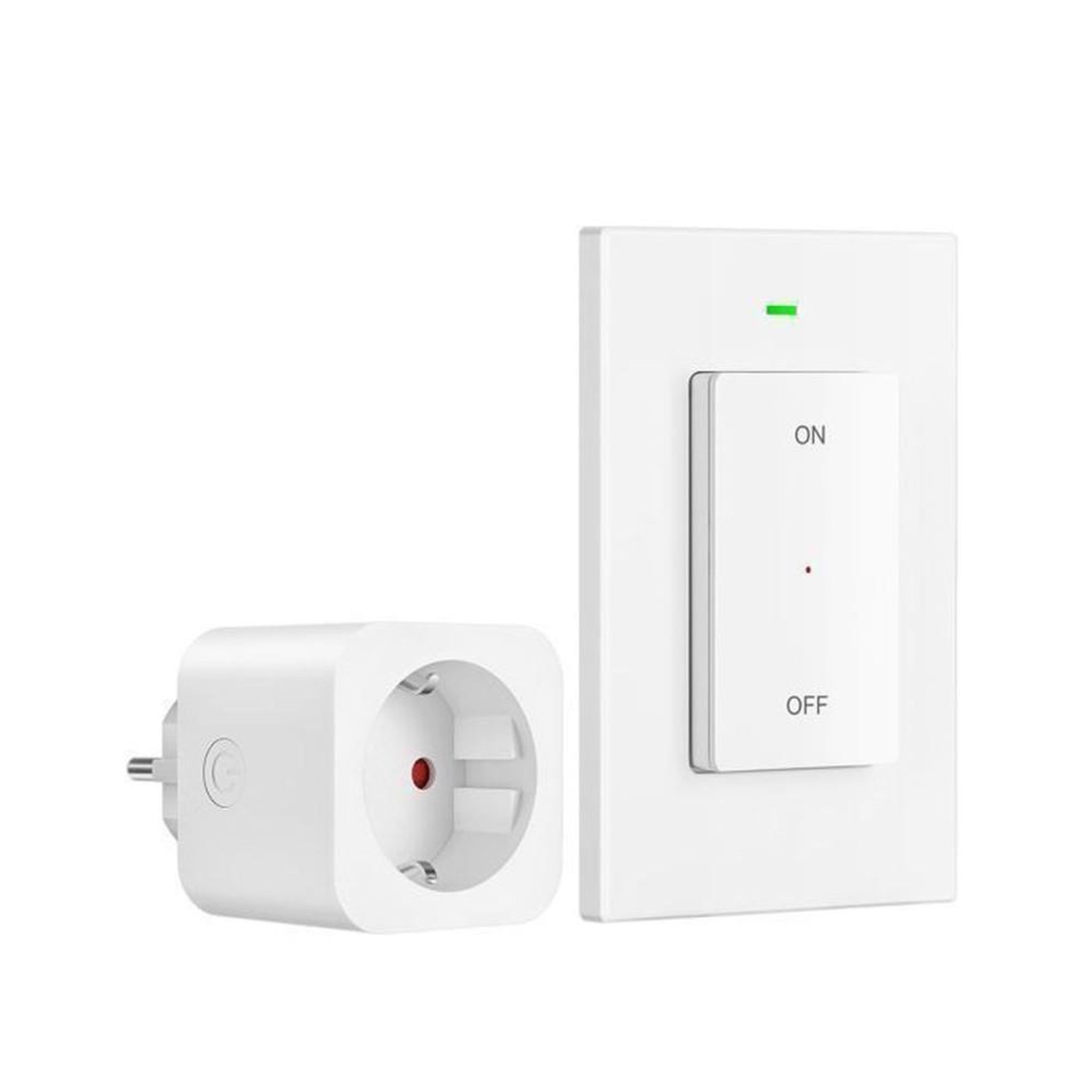 Prise télécommandée RF 16A 3680W avec télécommande amovible, 433,92 MHz, sécurité enfant, blanc
