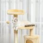 Voir la diapositive 4 : PAWHUT Arbre à chats multi-équipements griffoirs grattoirs plateformes niche corde jouets 40L x 40l x 114H cm beige