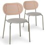 Voir la diapositive 3 : Paris Prix Lot de 4 Chaises Empilables Tissu  Kane  84cm Beige