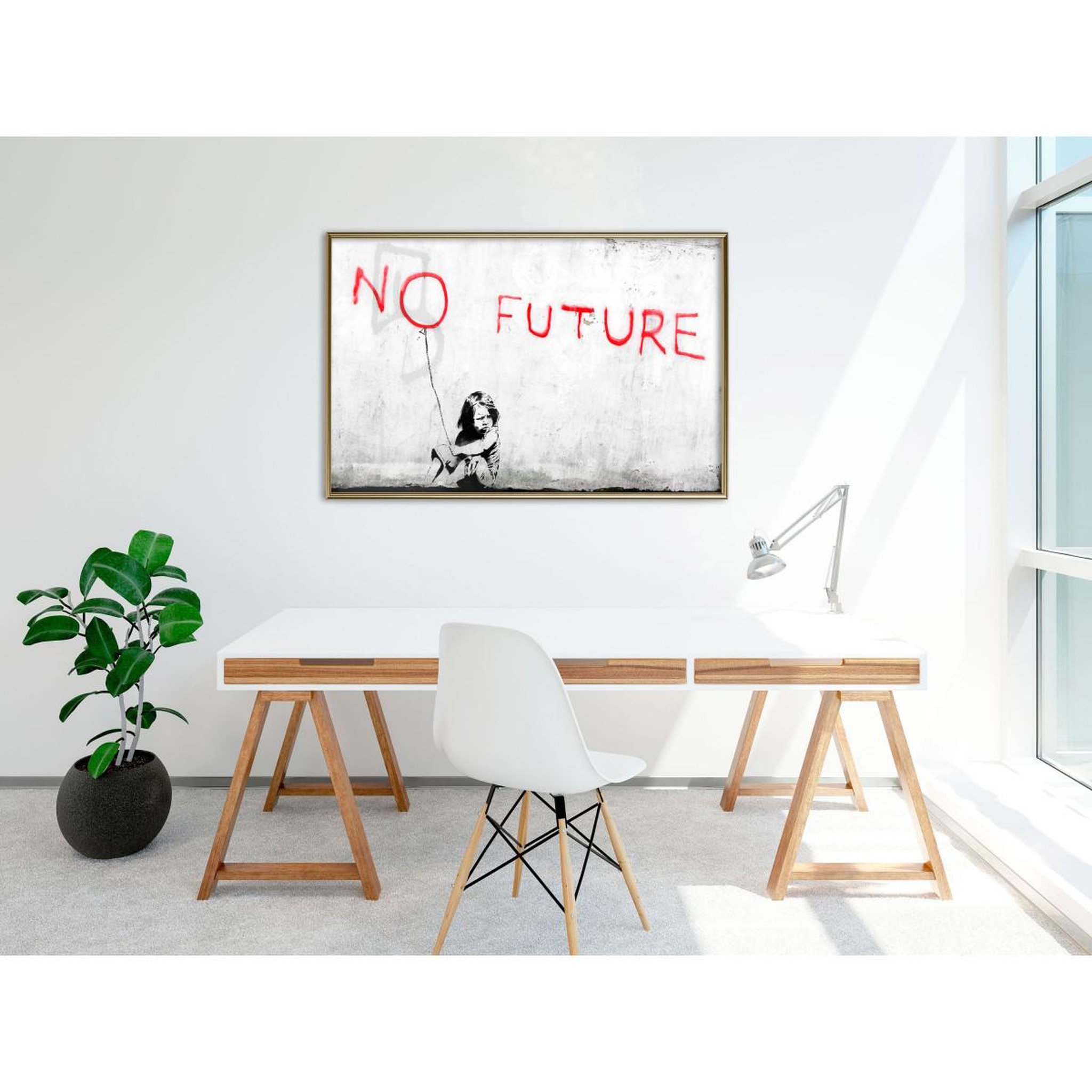 Voir la diapositive 2 : Paris Prix Affiche Murale Encadrée  Banksy No Future