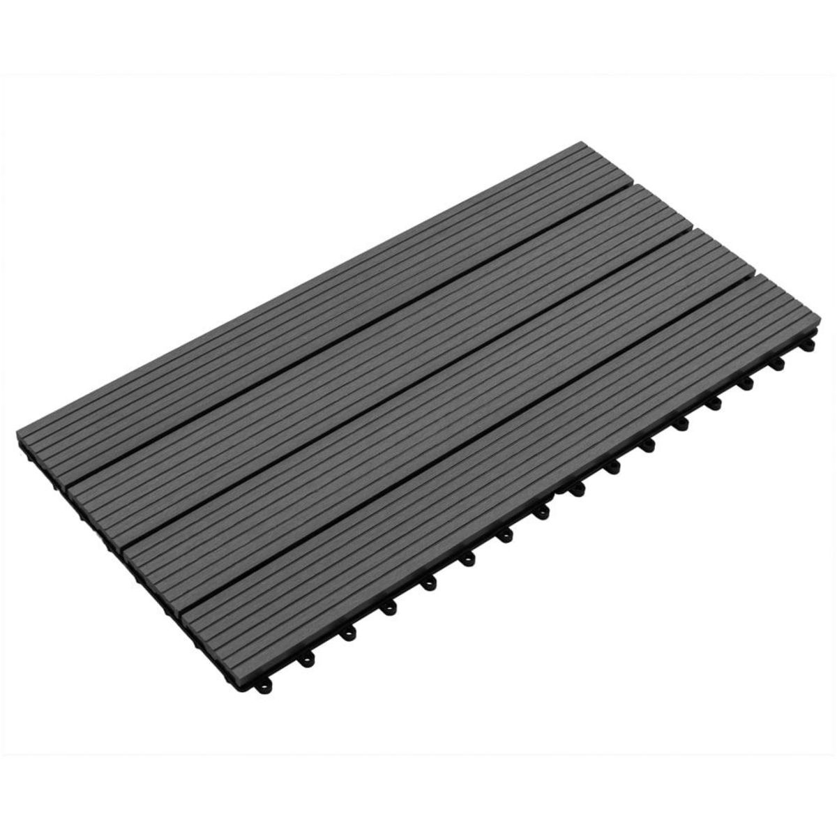VIDAXL Carreaux de terrasse 6 pcs WPC 60x30 cm 1,08 m^2 Noir