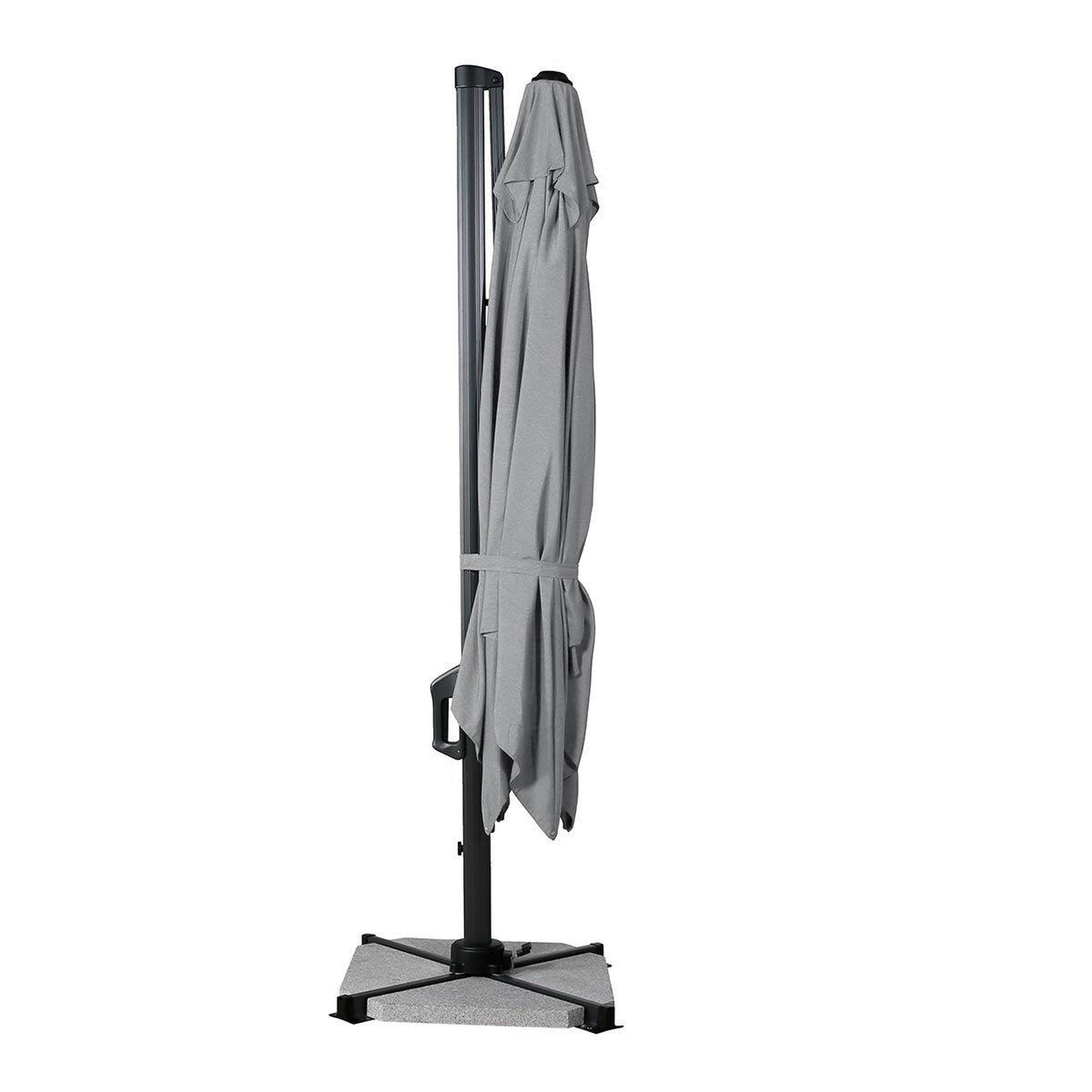 Voir la diapositive 3 : Paris Prix Parasol déporté rotatif  grimaud  300cm gris clair
