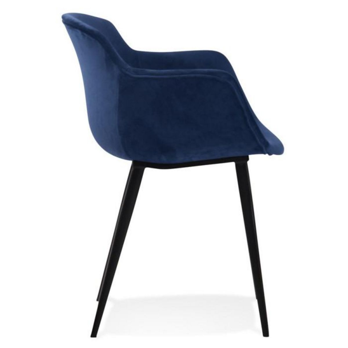 Paris Prix Fauteuil Design en Velours  Javier  80cm Bleu