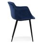 Voir la diapositive 3 : Paris Prix Fauteuil Design en Velours  Javier  80cm Bleu