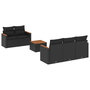 Voir la diapositive 2 : VIDAXL Salon de jardin 6 pcs avec coussins noir resine tressee