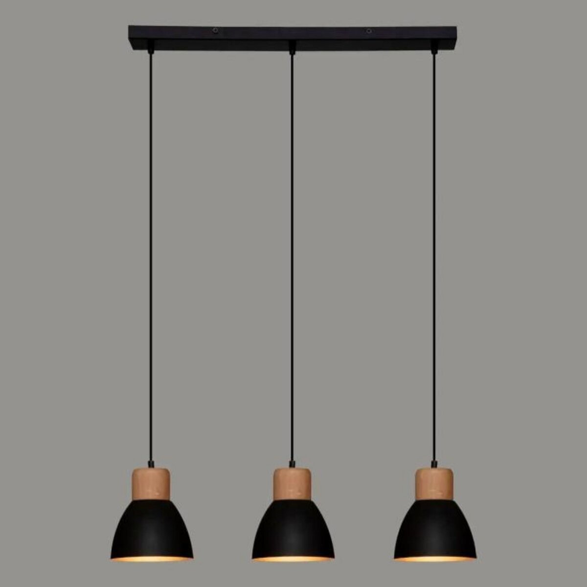 ATMOSPHERA Lampe de Plafonnier 3 Têtes  Desy  100cm Noir