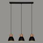 Voir la diapositive 4 : ATMOSPHERA Lampe de Plafonnier 3 Têtes  Desy  100cm Noir