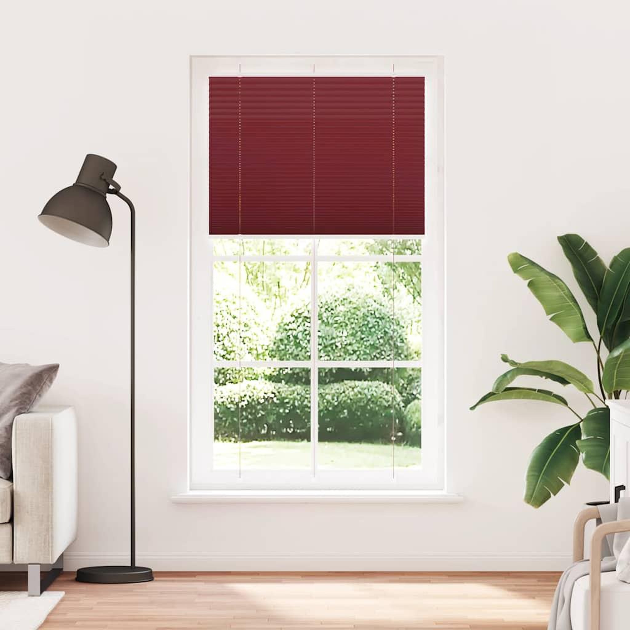 Voir la diapositive 2 : VIDAXL Store plisse rouge bordeaux 105x200 cm largeur du tissu 104,4cm